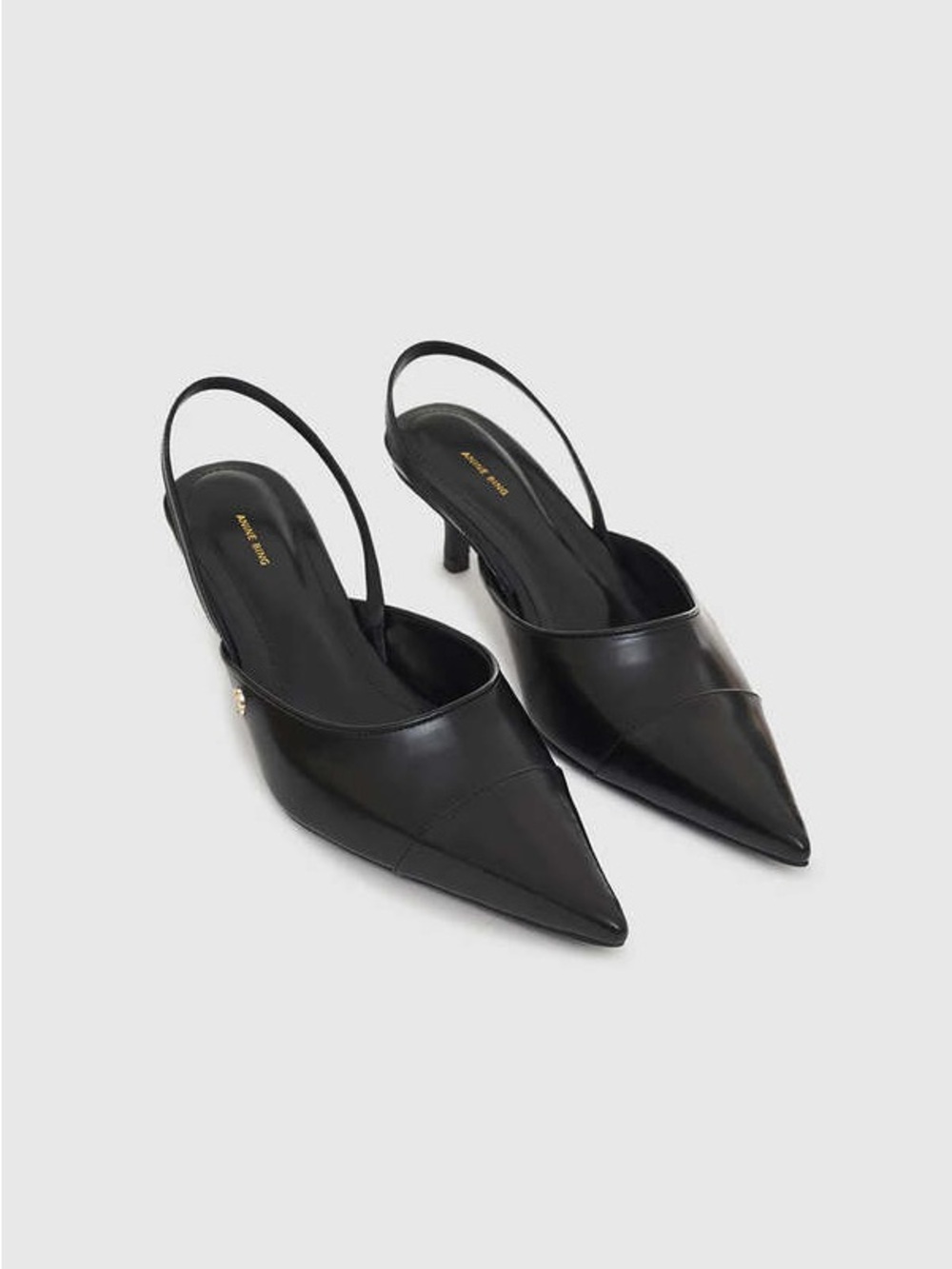 Anine Bing Willa Slingback Heels in Black